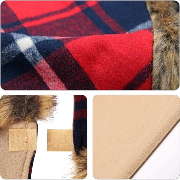 Meriwoods Plaid Christmas Tree Skirt 48 Inch, Large Blk & Red Plaid Tree Collar - Picture 3 of 5